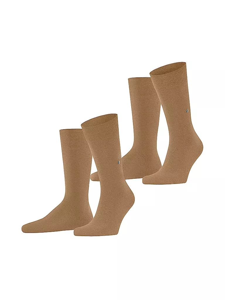 BURLINGTON | Calcetines para hombre EVERYDAY, paquete de 2, talla 40-46, azúcar moreno | Camel