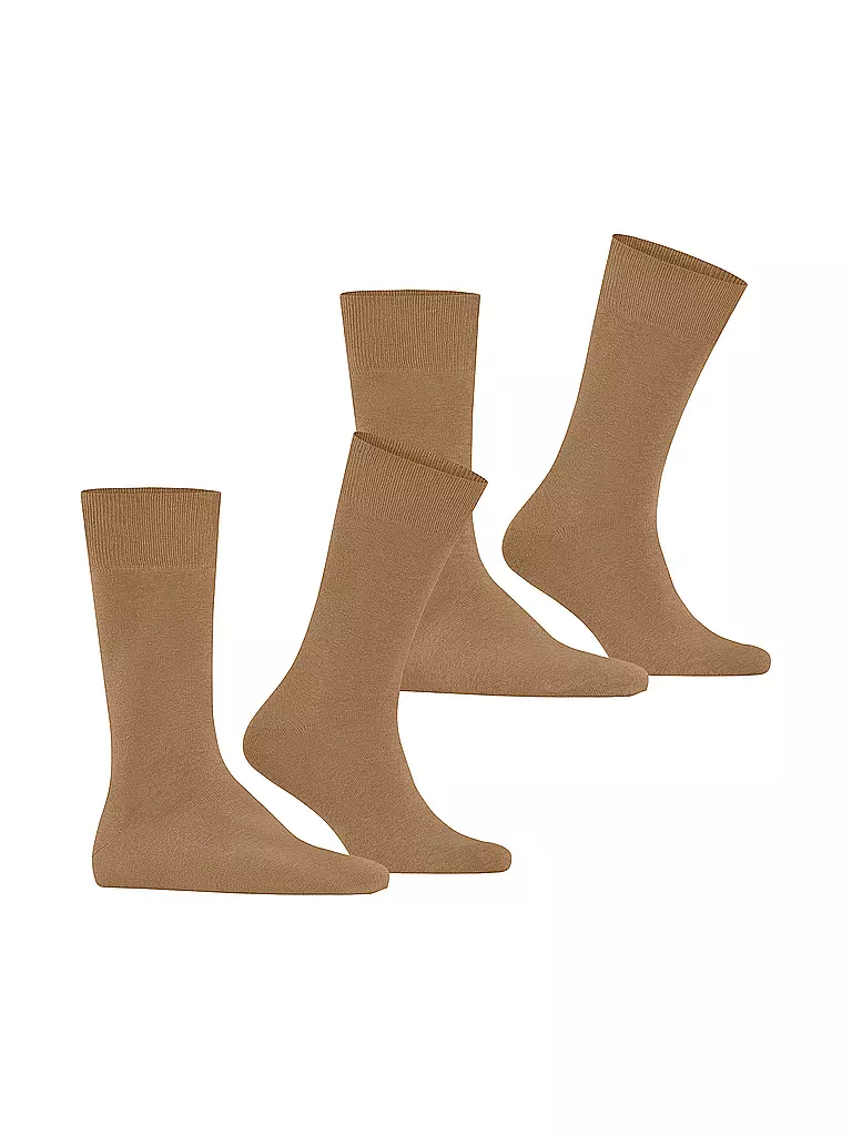BURLINGTON | Calcetines para hombre EVERYDAY, paquete de 2, talla 40-46, azúcar moreno | Camel