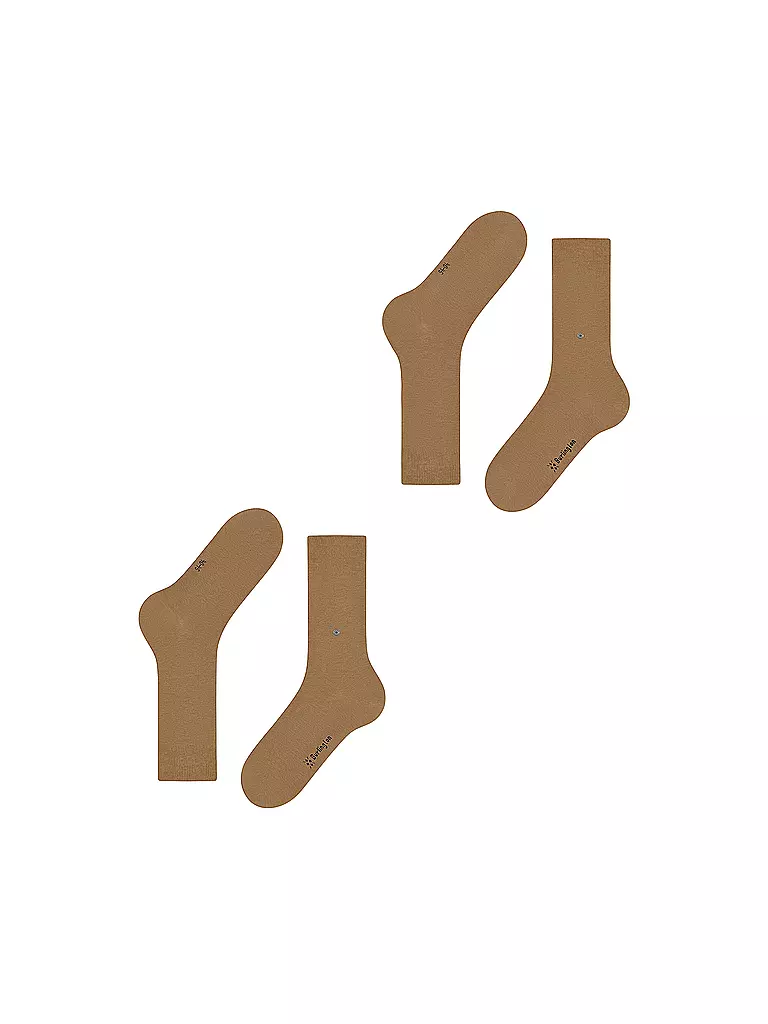 BURLINGTON | Calcetines para hombre EVERYDAY, paquete de 2, talla 40-46, azúcar moreno | Camel