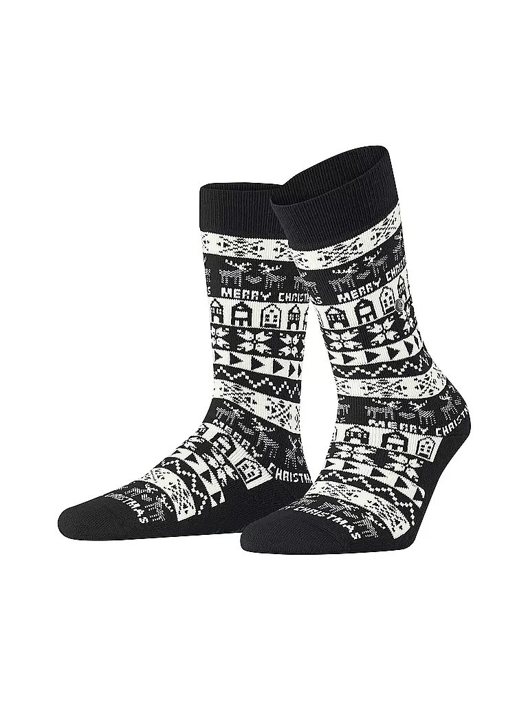 BURLINGTON | Damen Socken MERRY CHRISTMAS 36-41 black | Negro