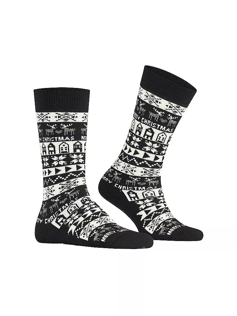 BURLINGTON | Damen Socken MERRY CHRISTMAS 36-41 black | Negro