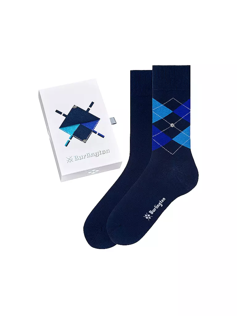 BURLINGTON | Herren Socken Geschenkebox 2er Pkg 40-46 | Azul oscuro