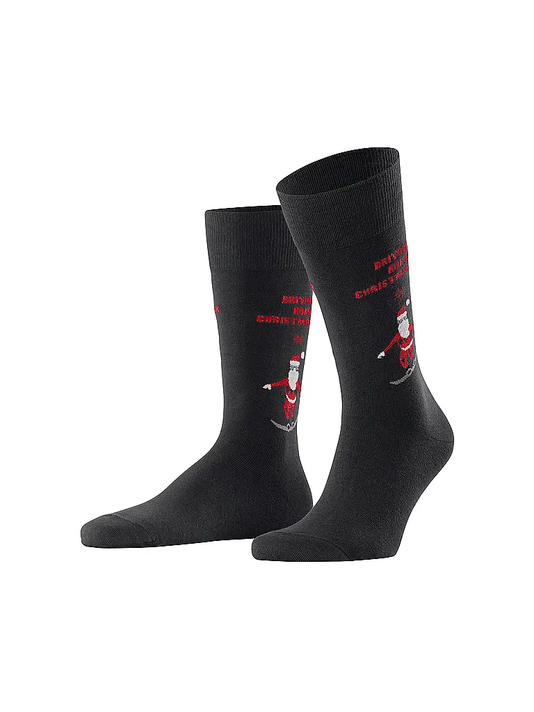 BURLINGTON | Nombre del producto: Calcetines de hombre SNOWBOARDING SANTA 40-46 negro | Negro
