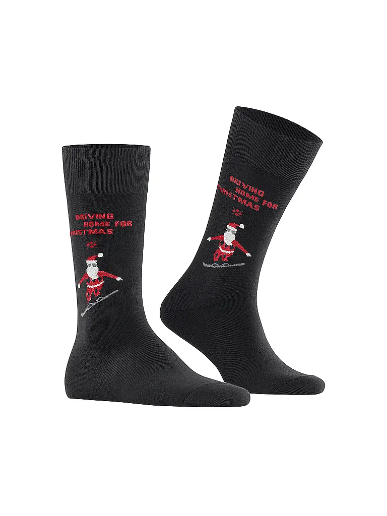 BURLINGTON | Nombre del producto: Calcetines de hombre SNOWBOARDING SANTA 40-46 negro | Negro