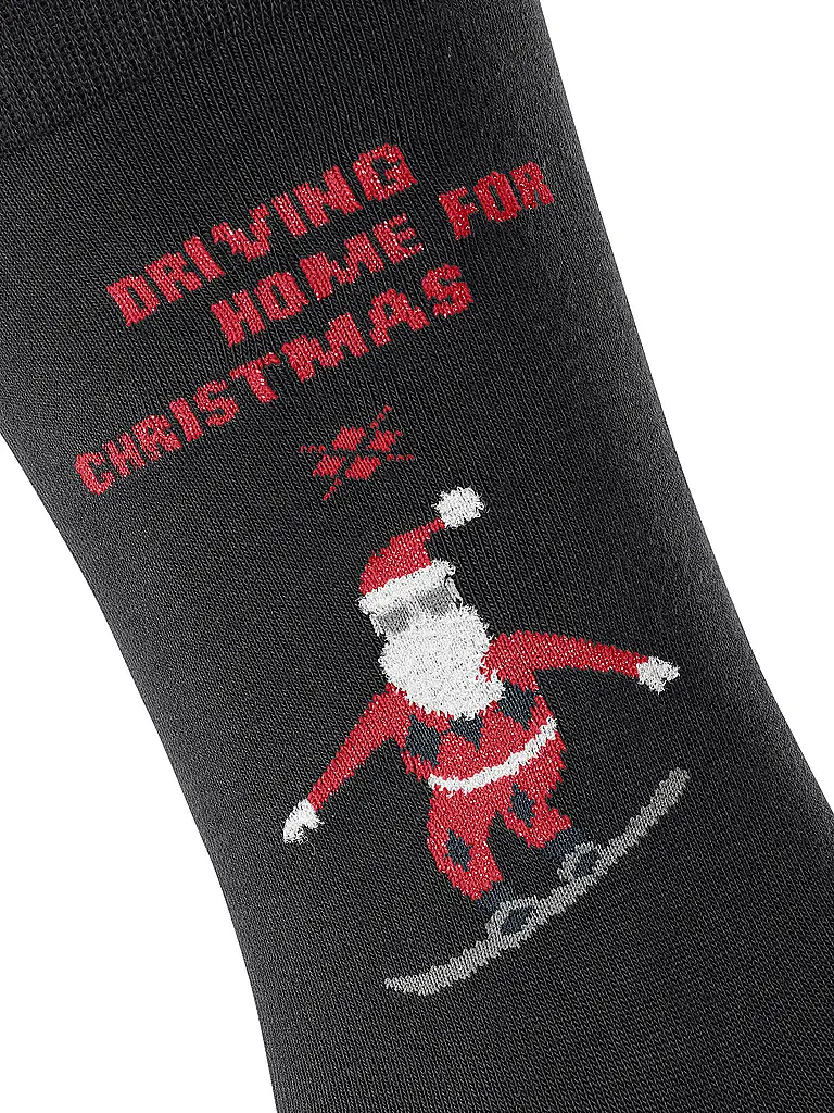 BURLINGTON | Nombre del producto: Calcetines de hombre SNOWBOARDING SANTA 40-46 negro | Negro