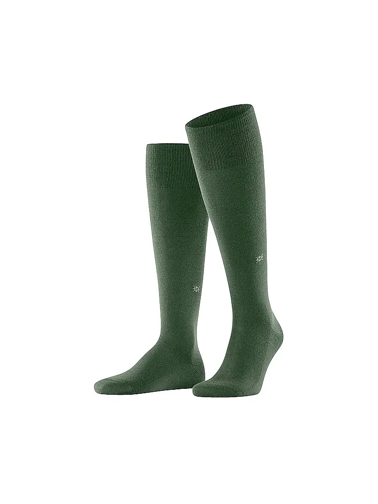 BURLINGTON | Nombre del producto: Calcetines hasta la rodilla LEEDS 40-46 asparagus para hombre | Verde oscuro