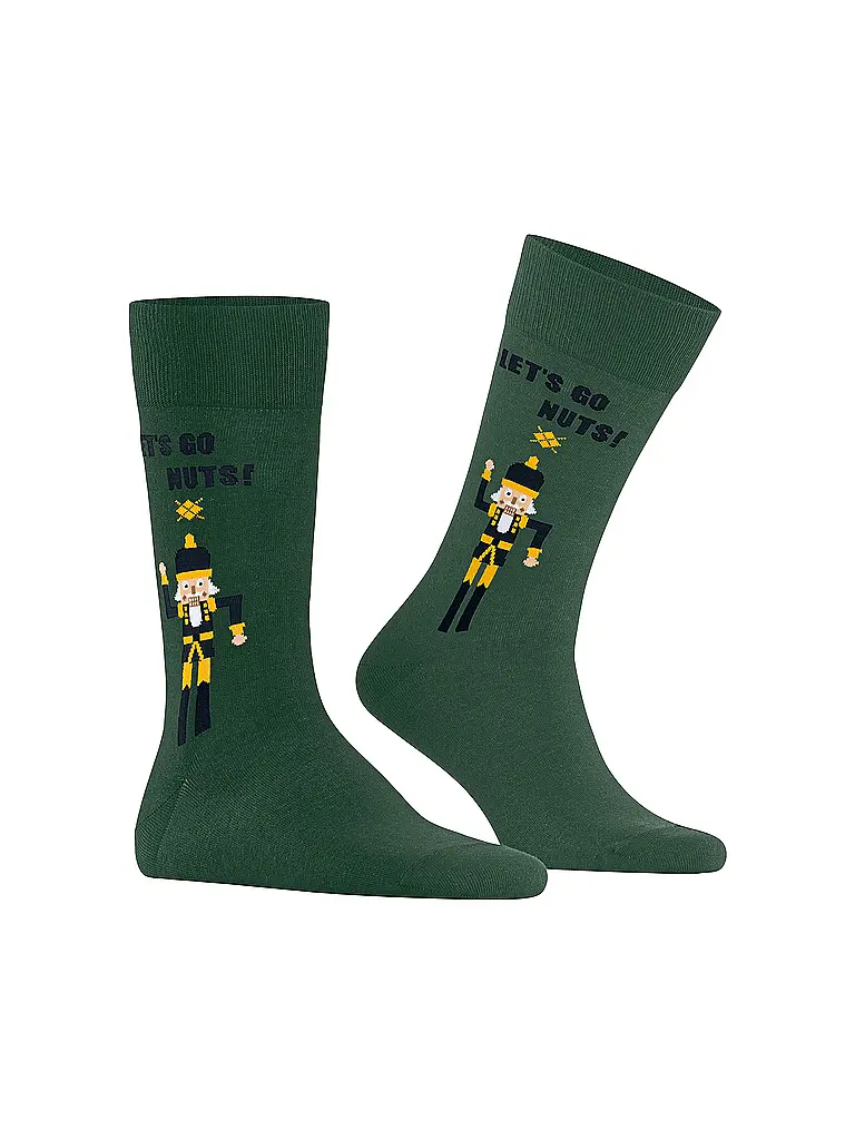 BURLINGTON | Nombre del producto: Calcetines para hombre NUTTY NUTRACKER 40-46 eucalyptus | Verde