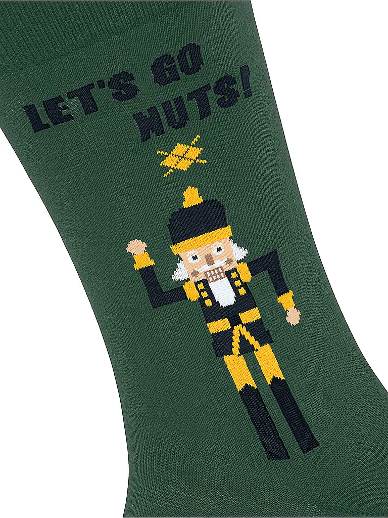 BURLINGTON | Nombre del producto: Calcetines para hombre NUTTY NUTRACKER 40-46 eucalyptus | Verde