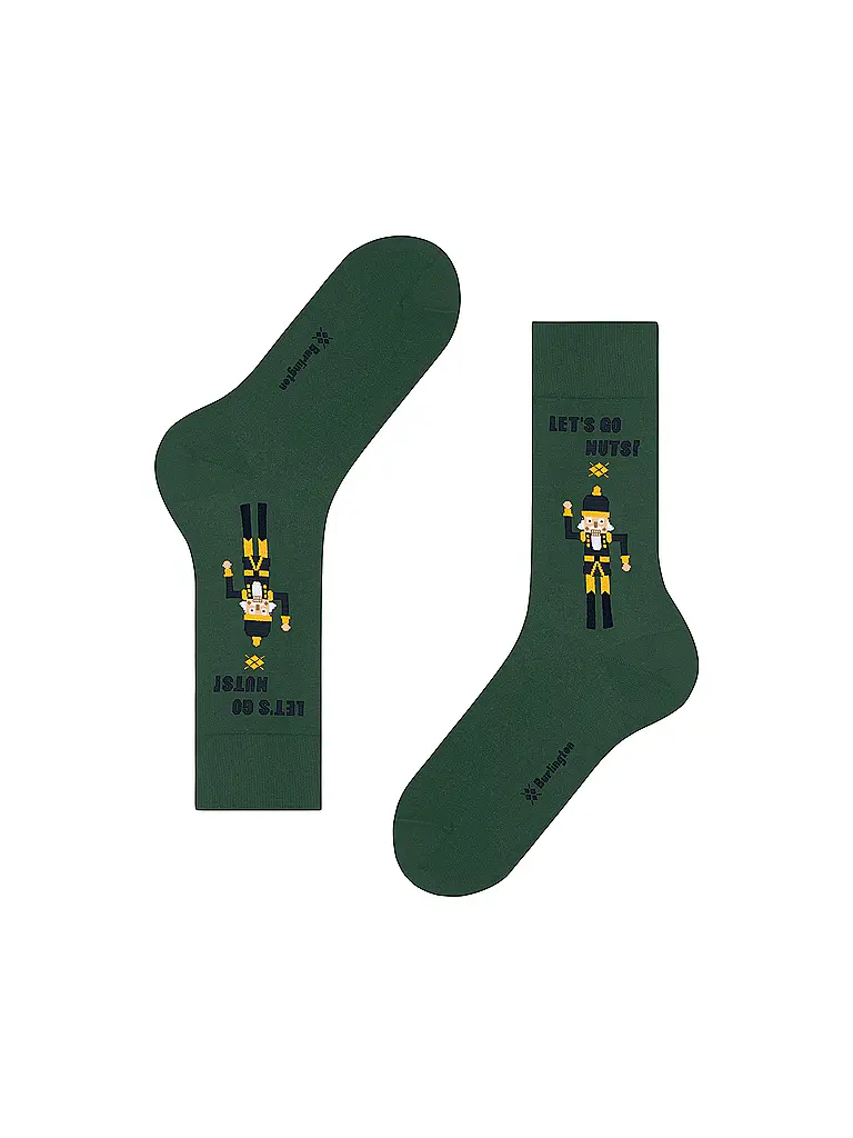 BURLINGTON | Nombre del producto: Calcetines para hombre NUTTY NUTRACKER 40-46 eucalyptus | Verde