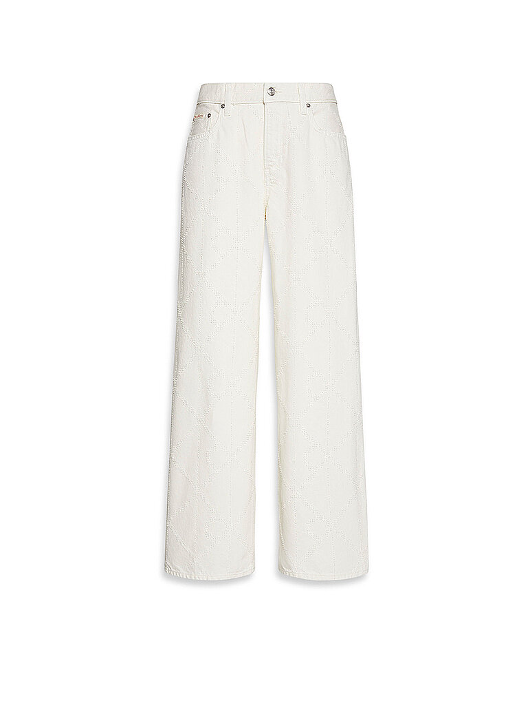 Jeans de pierna ancha crema 26/L32