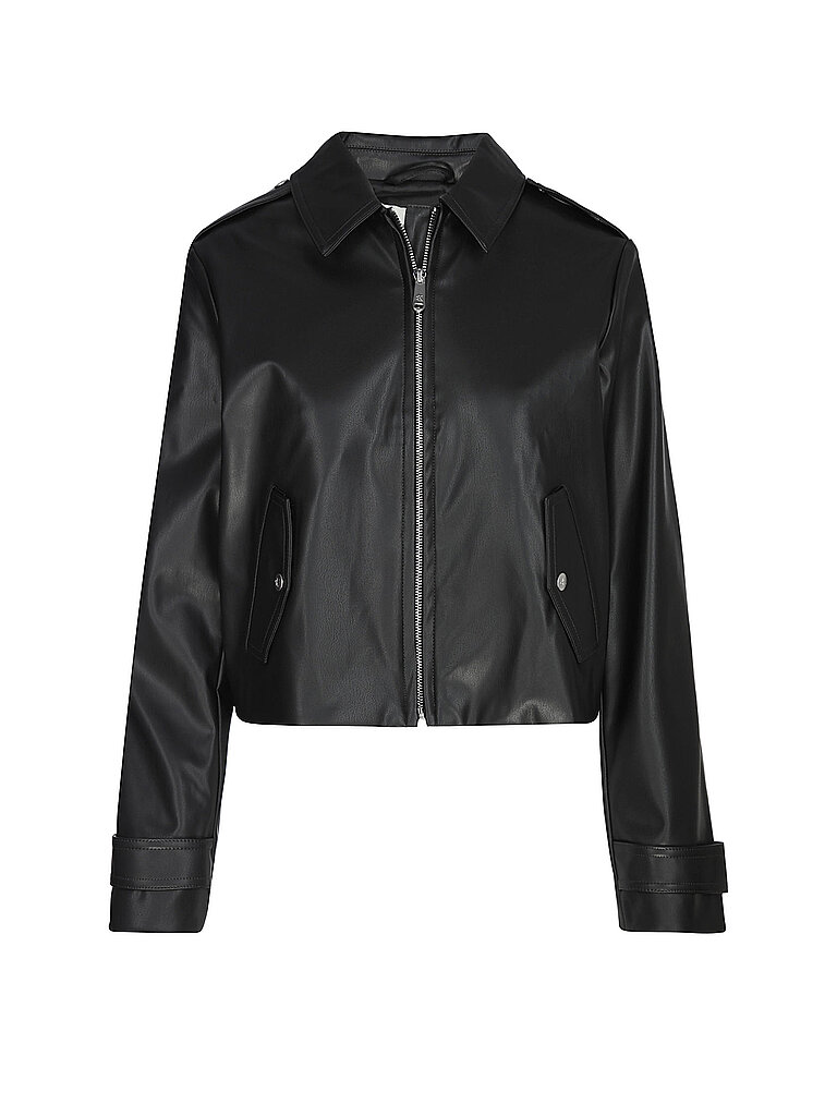 Chaqueta de imitación de cuero negro M