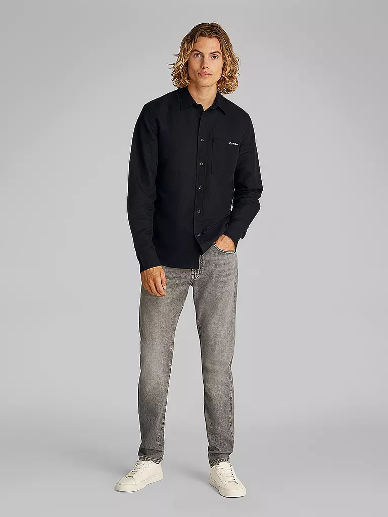 CALVIN KLEIN JEANS | Camisa de lino | schwarz