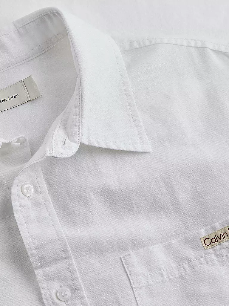 CALVIN KLEIN JEANS | Camisa de lino | weiss