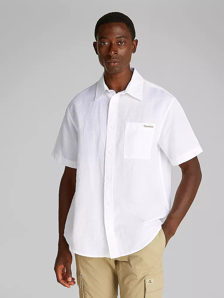 CALVIN KLEIN JEANS | Camisa de lino | weiss