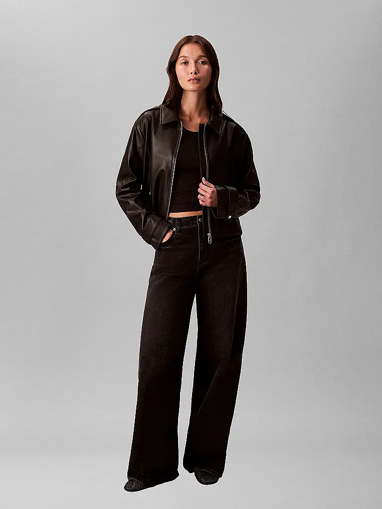 CALVIN KLEIN JEANS | Chaqueta de imitación de cuero | Negro