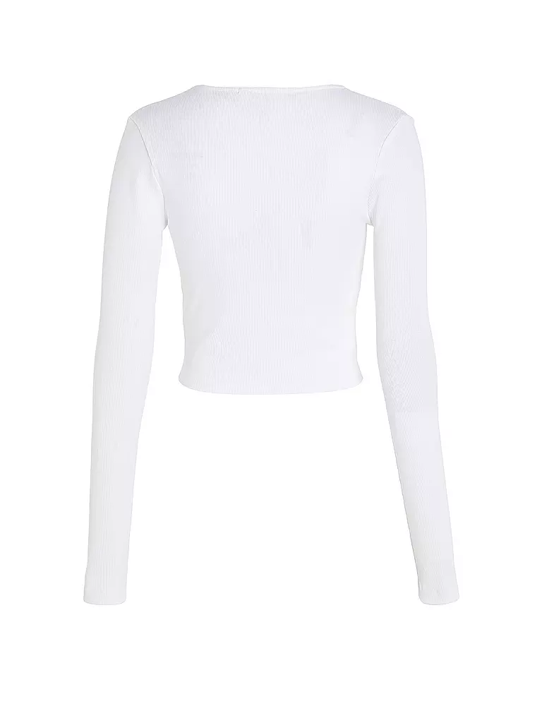 CALVIN KLEIN JEANS | Langarmshirt Cropped Fit | Blanco