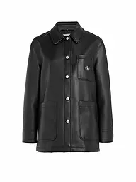 CALVIN KLEIN JEANS | Overshirt in Lederoptik  | Negro