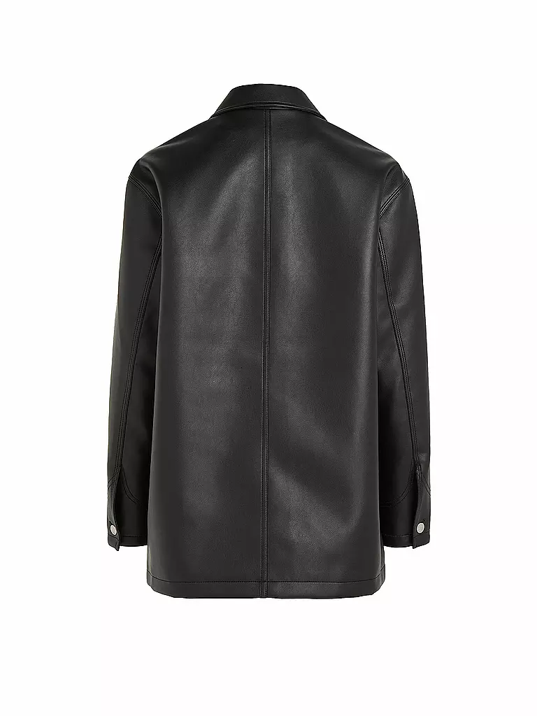 CALVIN KLEIN JEANS | Overshirt in Lederoptik  | Negro