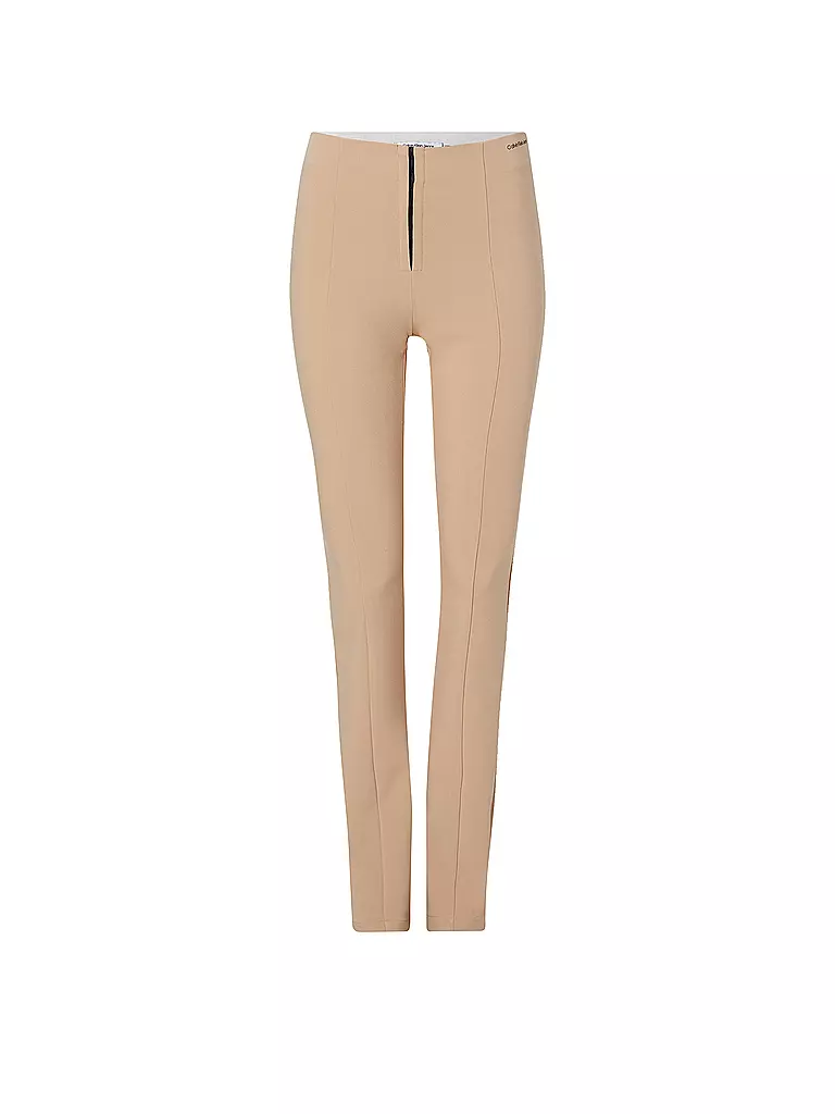 CALVIN KLEIN JEANS | Pantalones de talle alto corte ajustado | Beige