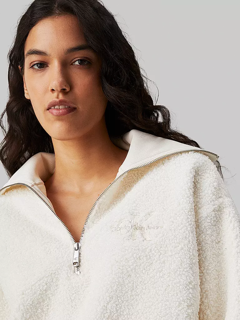 CALVIN KLEIN JEANS | Sweater in Felloptik | Crema