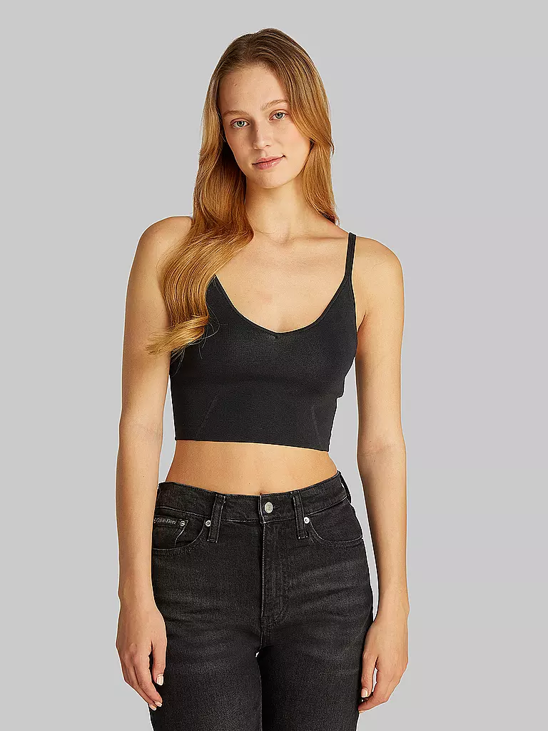 CALVIN KLEIN JEANS | Top Cropped Ajustado | 