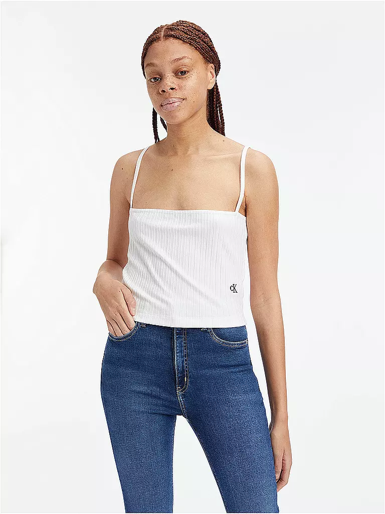 CALVIN KLEIN JEANS | Top Cropped Fit  | Blanco