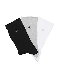 CALVIN KLEIN | Calcetines, paquete de 3, blanco / gris jaspeado / negro | Gris claro