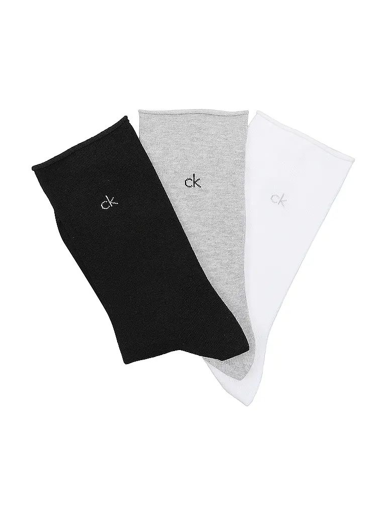 CALVIN KLEIN | Calcetines, paquete de 3, blanco / gris jaspeado / negro | Gris claro