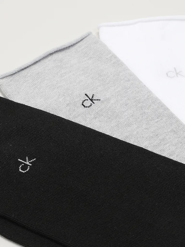 CALVIN KLEIN | Calcetines, paquete de 3, blanco / gris jaspeado / negro | Gris claro
