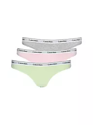 CALVIN KLEIN | String Paquete de 3 multi | Verde claro