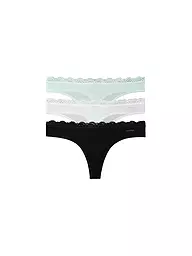CALVIN KLEIN | Strings paquete de 3 negro blanco jade luz de luna | Negro