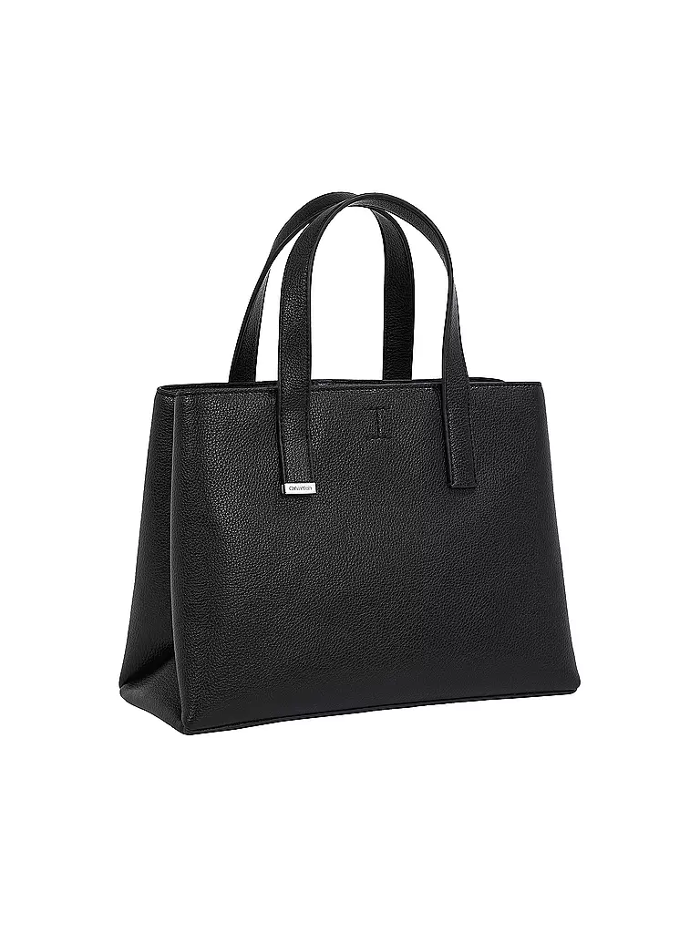 CALVIN KLEIN | Tasche - Tote Bag CK PLAQUE Small | Negro