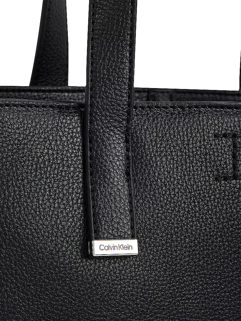 CALVIN KLEIN | Tasche - Tote Bag CK PLAQUE Small | Negro