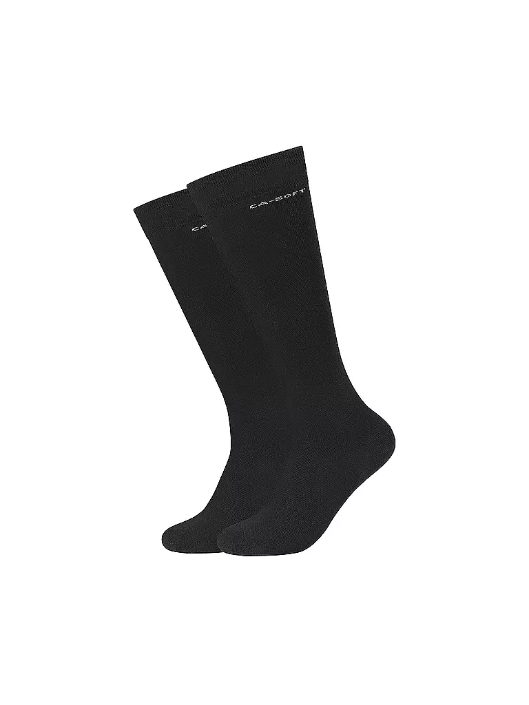 CAMANO | Calcetines altos para hombre, paquete de 2, negro | Negro