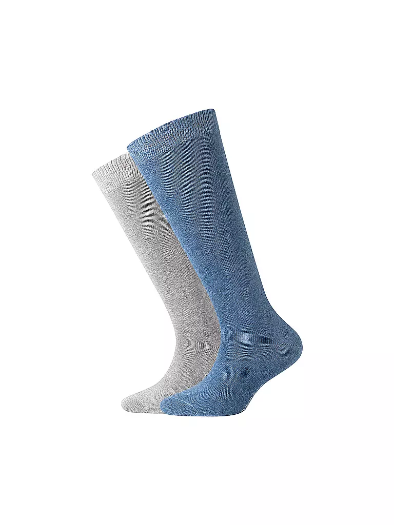CAMANO | Calcetines altos para niños, paquete de 2, denim | Azul