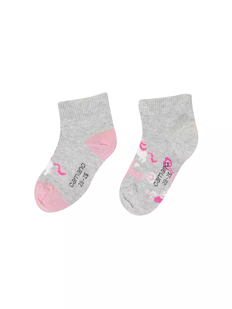 CAMANO | Calcetines para niña, paquete de 2, niebla jaspeada | Gris claro