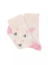 CAMANO | Calcetines para niña, paquete de 2, peonía plateada | Beige