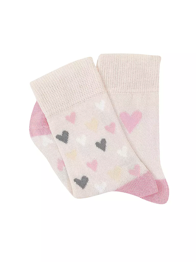 CAMANO | Calcetines para niña, paquete de 2, peonía plateada | Beige