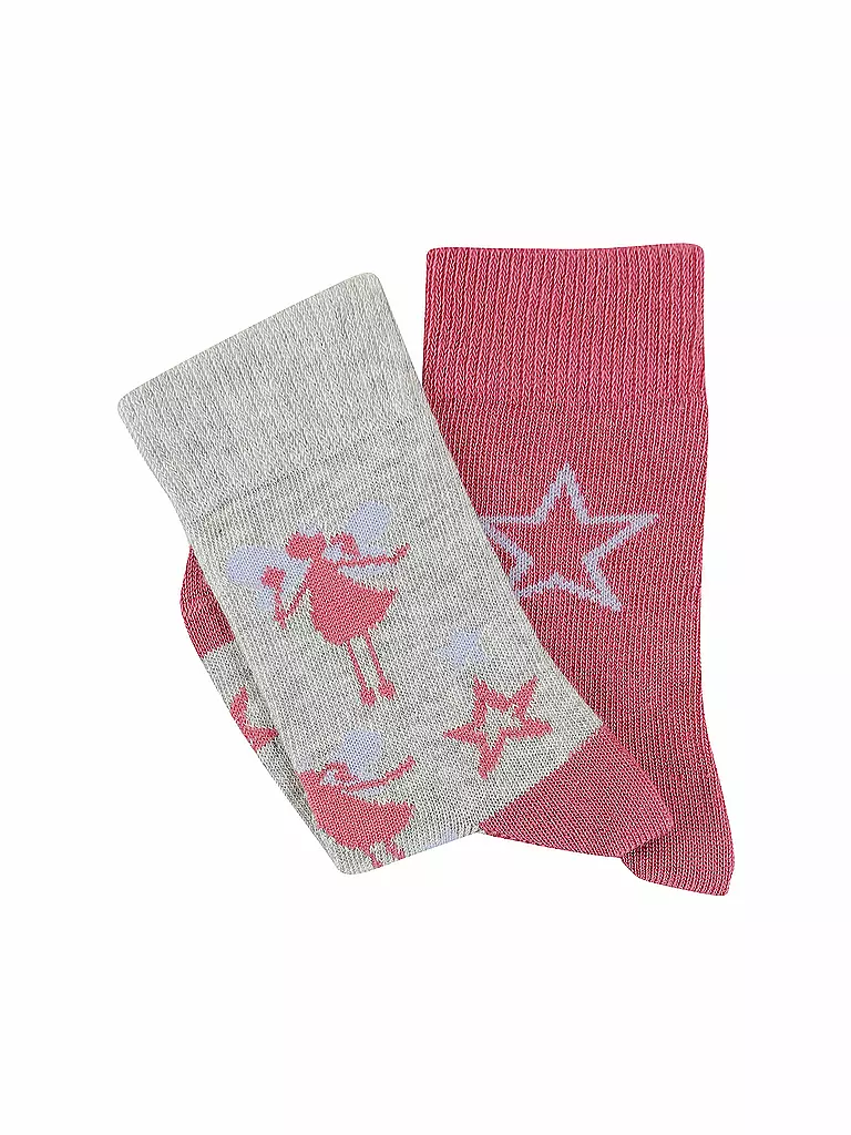 CAMANO | Calcetines para niña, paquete de 2, rojo | Fucsia