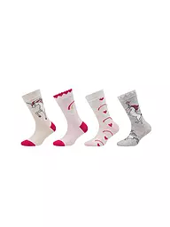 CAMANO | Calcetines para niña, paquete de 4, color blanco hueso | Gris claro