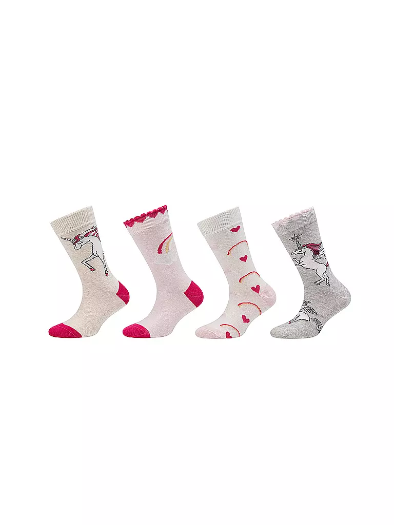 CAMANO | Calcetines para niña paquete de 4 niebla mélange | Gris claro