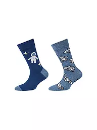 CAMANO | Calcetines para niño, paquete de 2, denim melange | Azul