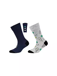 CAMANO | Calcetines para niño, paquete de 2, poinciana | Gris claro