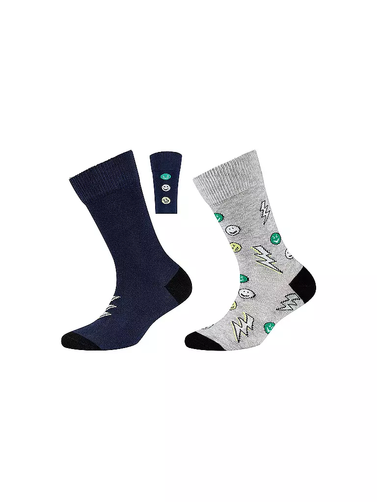 CAMANO | Calcetines para niño, paquete de 2, niebla jaspeada | Gris claro