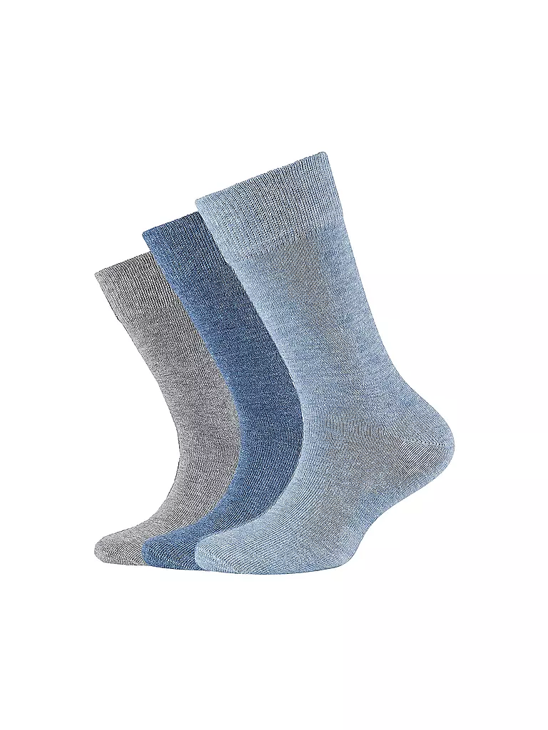 CAMANO | Calcetines para niño, paquete de 3, jaspeado piedra | Azul