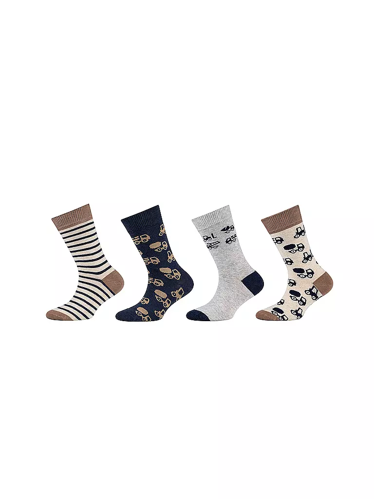 CAMANO | Calcetines para niño, paquete de 4, blanco roto jaspeado | Beige