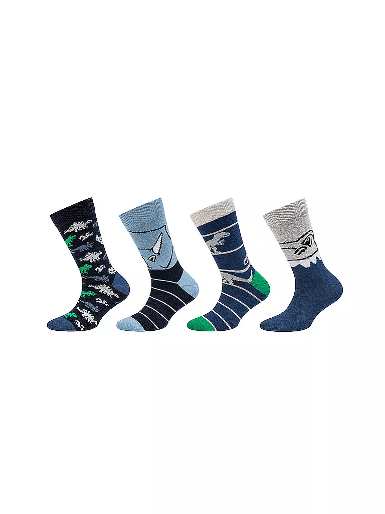 CAMANO | Calcetines para niño, paquete de 4, gris jaspeado | Azul