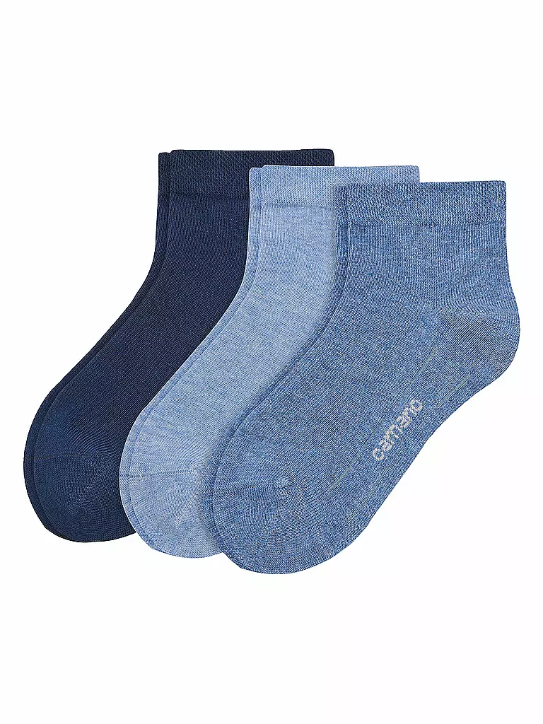 CAMANO | Calcetines para niños, paquete de 3, azul hielo melange | Azul