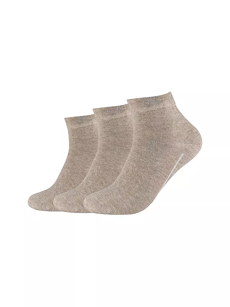 CAMANO | Calcetines sneaker, paquete de 3, arena jaspeada | Beige