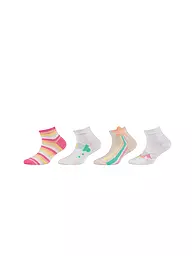 CAMANO | Calcetines sneaker para niña, paquete de 4, mezcla de blanco | Crema